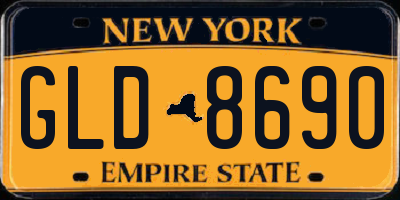 NY license plate GLD8690