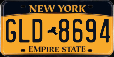 NY license plate GLD8694