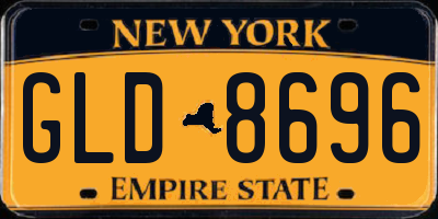 NY license plate GLD8696