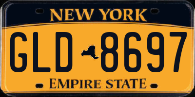 NY license plate GLD8697