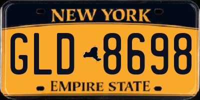 NY license plate GLD8698