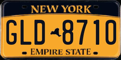 NY license plate GLD8710