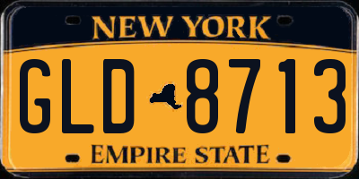 NY license plate GLD8713