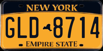 NY license plate GLD8714