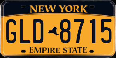 NY license plate GLD8715
