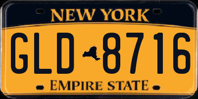 NY license plate GLD8716