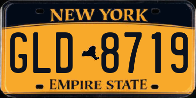 NY license plate GLD8719
