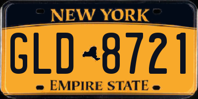 NY license plate GLD8721