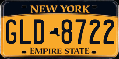 NY license plate GLD8722