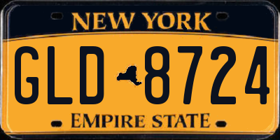 NY license plate GLD8724