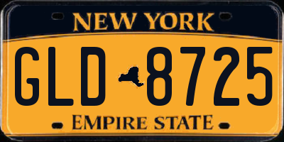 NY license plate GLD8725