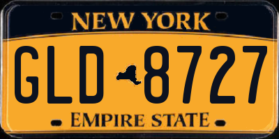 NY license plate GLD8727