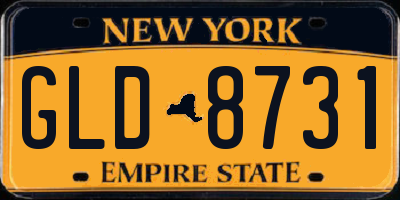 NY license plate GLD8731