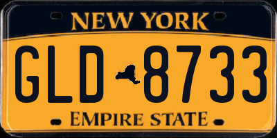 NY license plate GLD8733