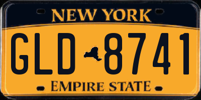 NY license plate GLD8741