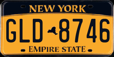 NY license plate GLD8746