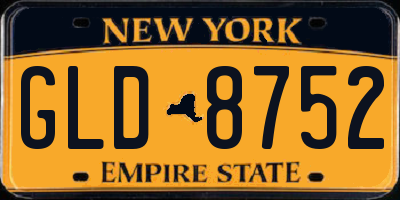 NY license plate GLD8752