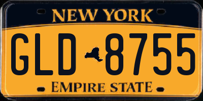 NY license plate GLD8755