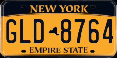 NY license plate GLD8764