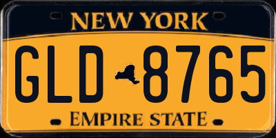 NY license plate GLD8765