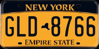 NY license plate GLD8766