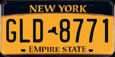 NY license plate GLD8771