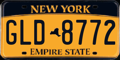 NY license plate GLD8772