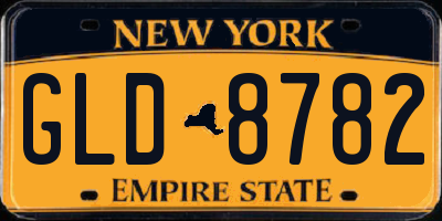 NY license plate GLD8782