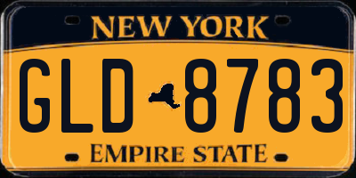 NY license plate GLD8783