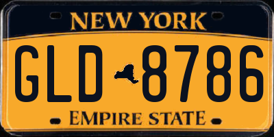 NY license plate GLD8786