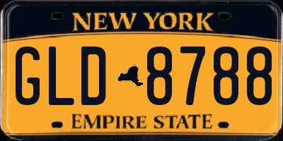 NY license plate GLD8788
