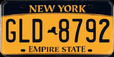 NY license plate GLD8792