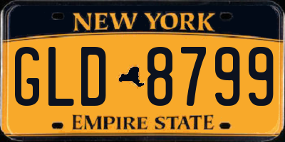NY license plate GLD8799
