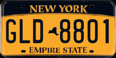 NY license plate GLD8801