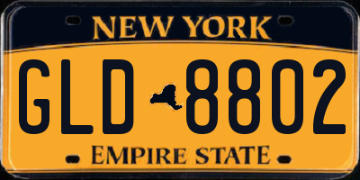 NY license plate GLD8802