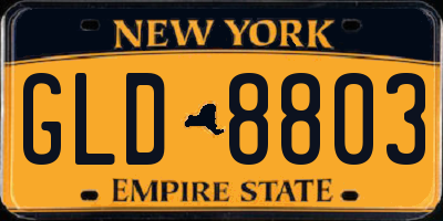 NY license plate GLD8803