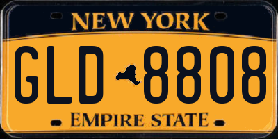 NY license plate GLD8808