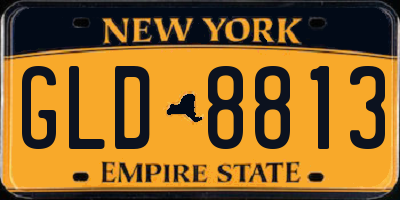 NY license plate GLD8813
