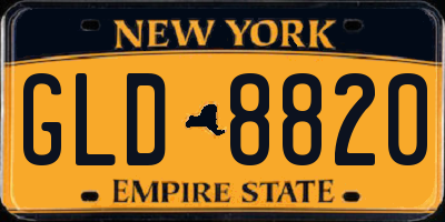 NY license plate GLD8820