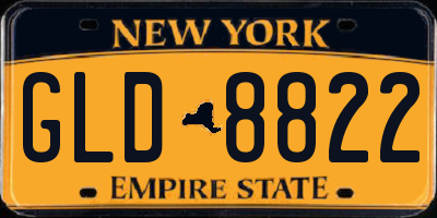 NY license plate GLD8822