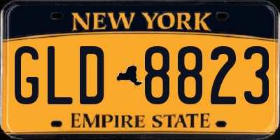 NY license plate GLD8823