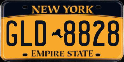NY license plate GLD8828