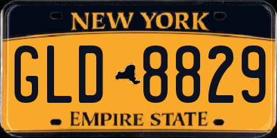 NY license plate GLD8829