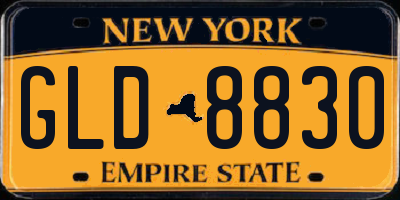NY license plate GLD8830