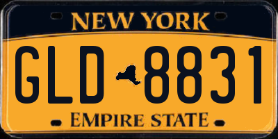 NY license plate GLD8831