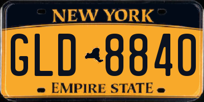 NY license plate GLD8840