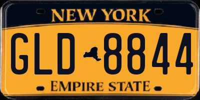 NY license plate GLD8844