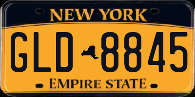NY license plate GLD8845
