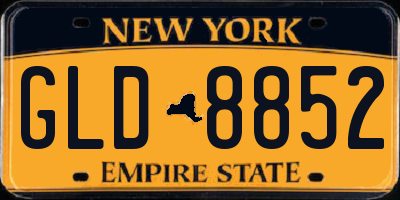 NY license plate GLD8852