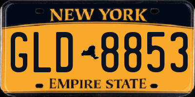NY license plate GLD8853